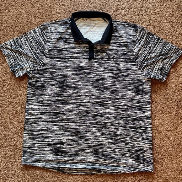 Under Armour Black and White Polo Shirt Sporty Design - Picture 1 of 5